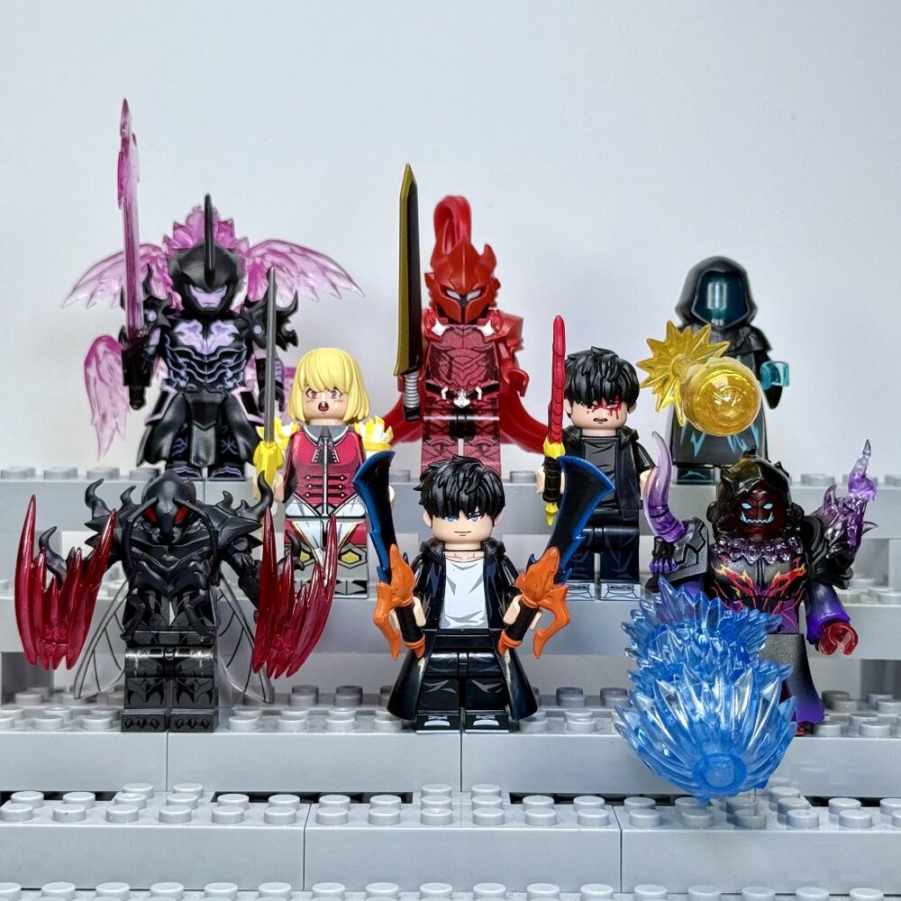 Solo Leveling Custom Minifigure Set – Sung Jinwoo, Igris, Beru & More (8pcs)